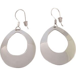Sterling Mexico Tear Drop Hoop Earrings